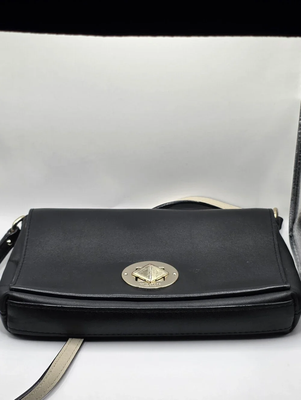 kate spade Black Leather Crossbody Bag with Gold Hardware
